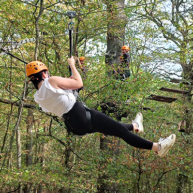 Flying Fox im Waldfreizeitpark Olchys